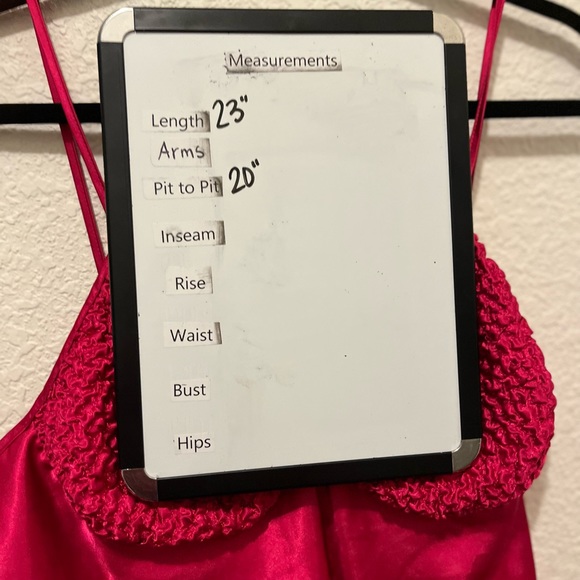 Cinema & Etoile Pink Strappy Sleep Shirt Satin Top Lingerie Vintage Women Size L - Picture 7 of 10